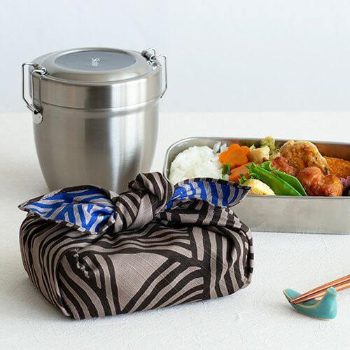 Reversible Furoshiki (Knot Dark Gray/Blue) 48cm x 48cm - Nagamochi Shop