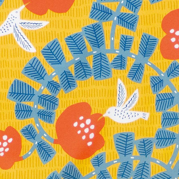 Hummingbird / Water-repellent Furoshiki 100 x 100cm Yellow - Nagamochi Shop