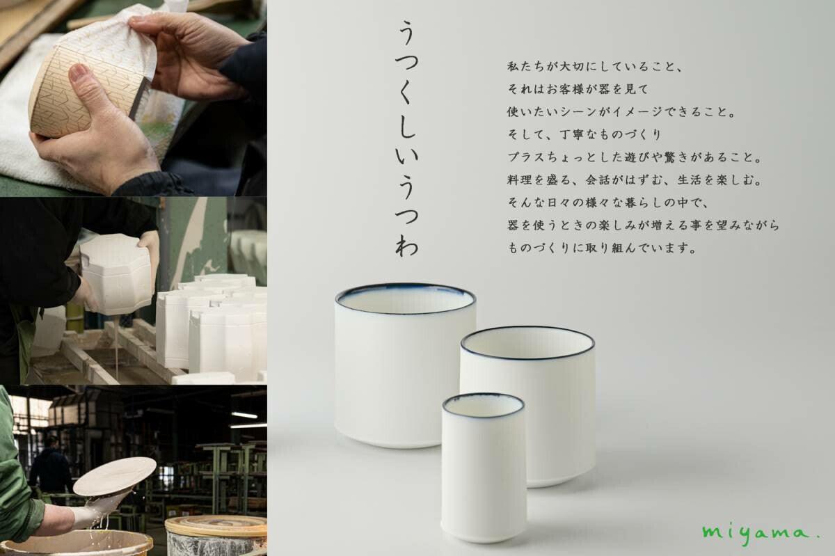 Mino Porcelain "Gaku" Line Engraving Mamezara - Nagamochi Shop
