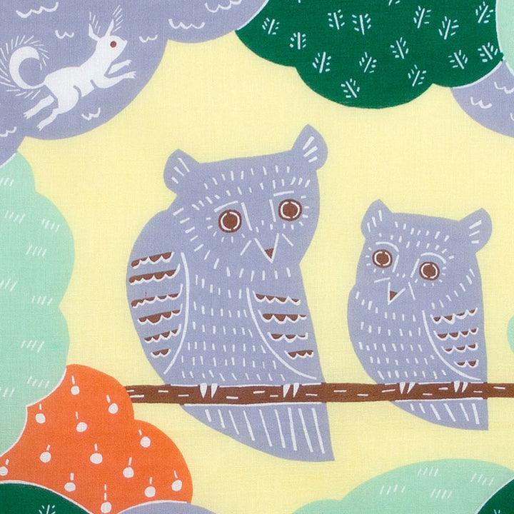 Art Furoshiki (Owl Green) 50cmx50cm - Nagamochi Shop
