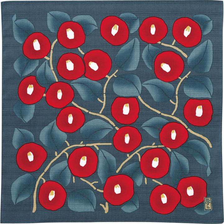Camellia by Yumeji Takehisa (Blue Gray) 48cm x 48cm - Nagamochi Shop