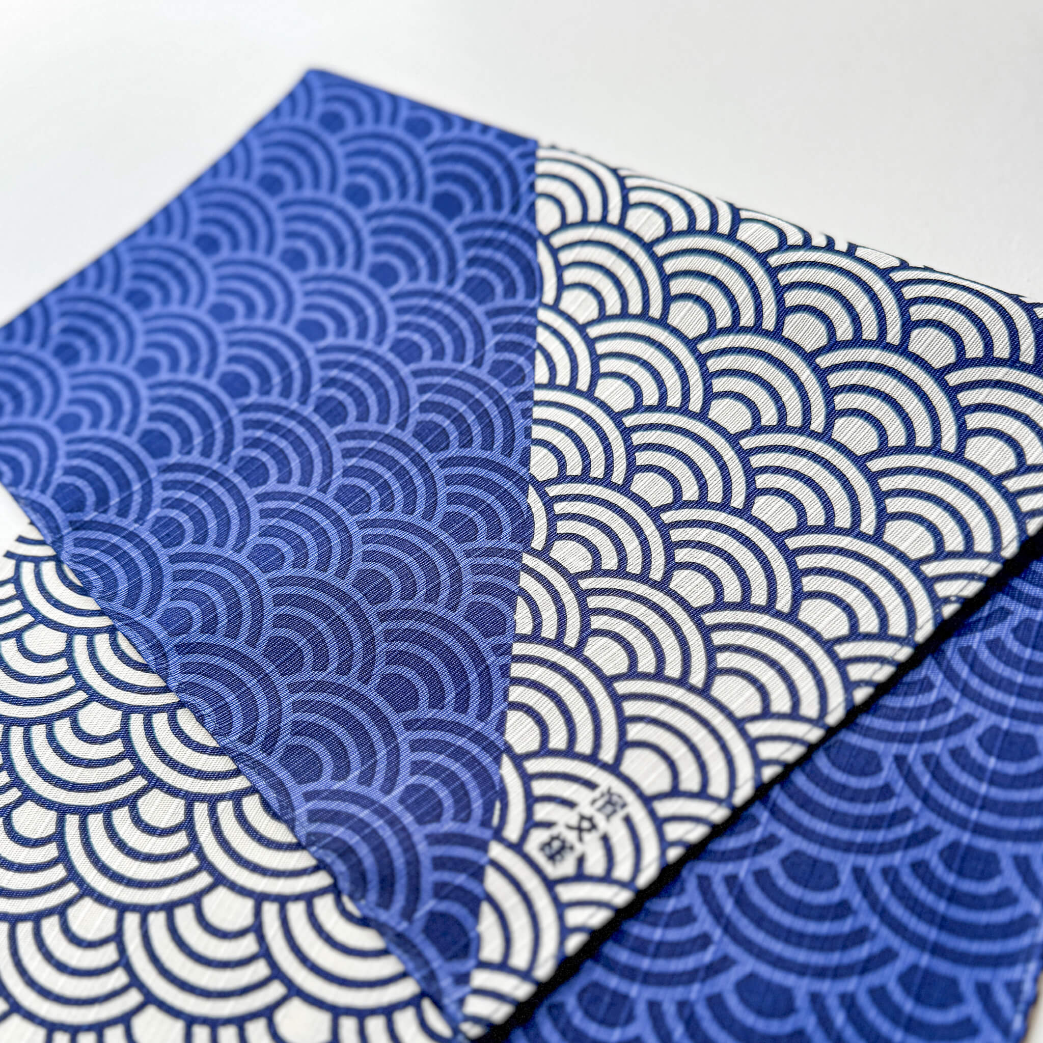 Mini Furoshiki 50cmx50cm | Blue Wave - Seigaiha
