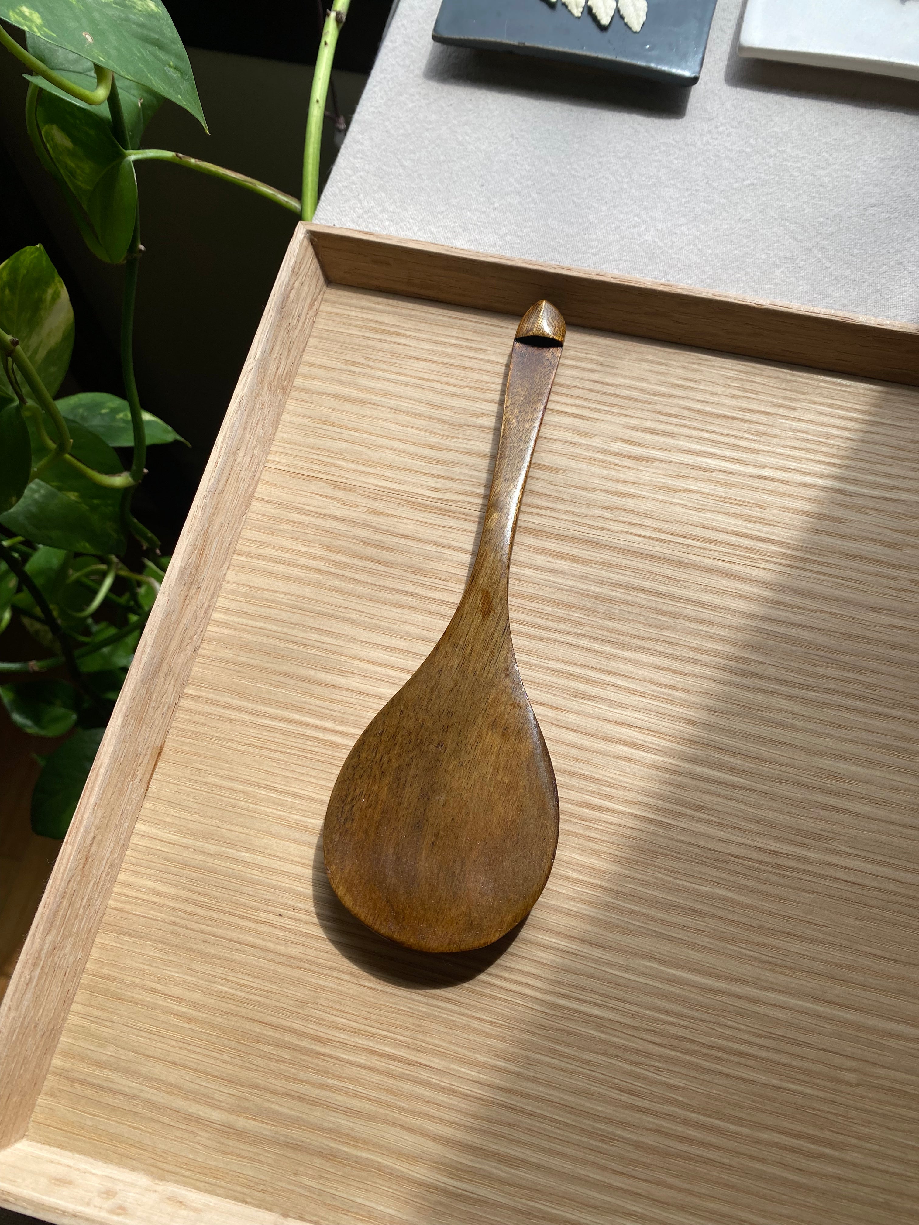 Wooden lacquerware rice scooper (Shamoji) - Nagamochi Shop