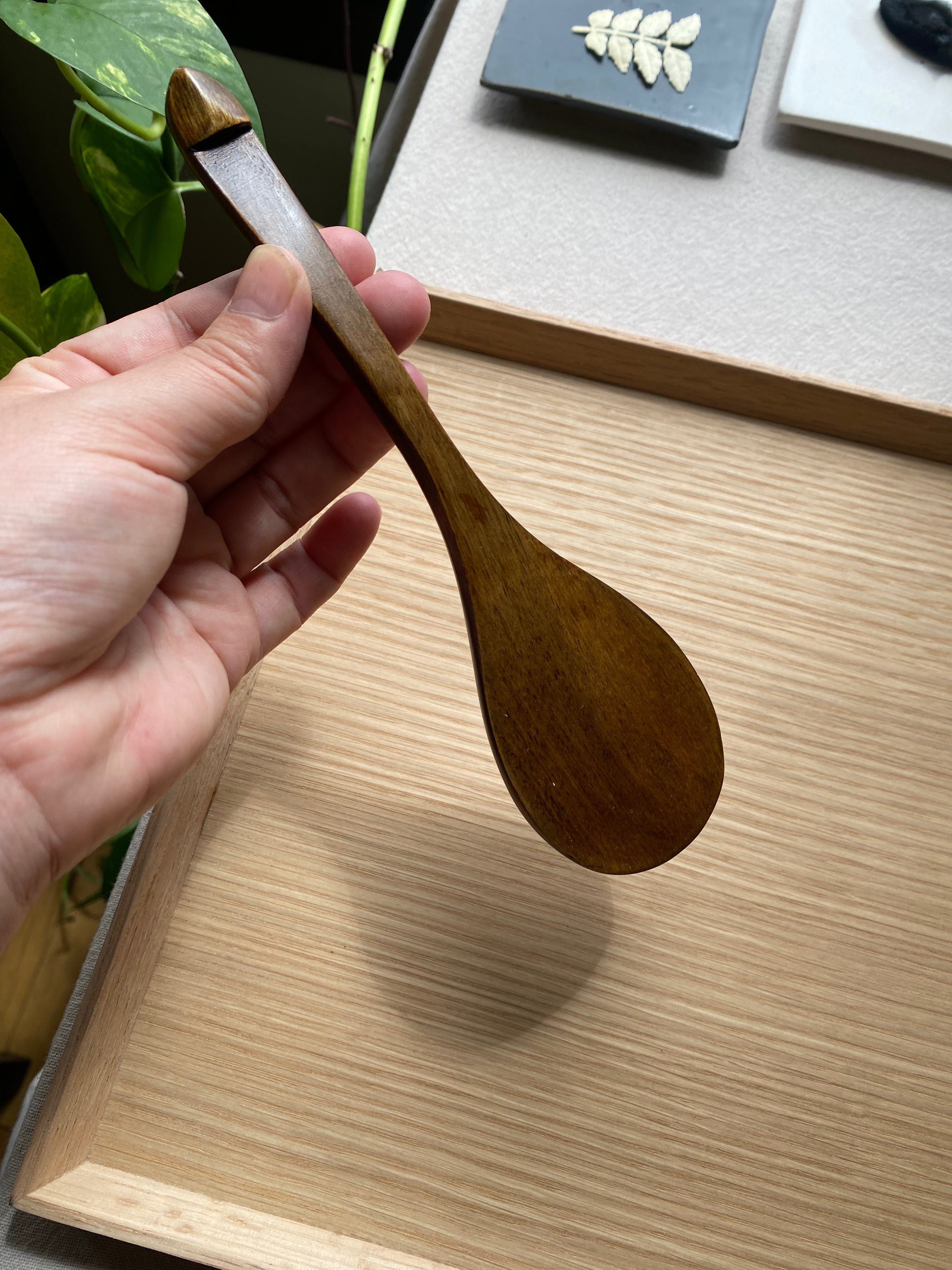 Wooden lacquerware rice scooper (Shamoji) - Nagamochi Shop