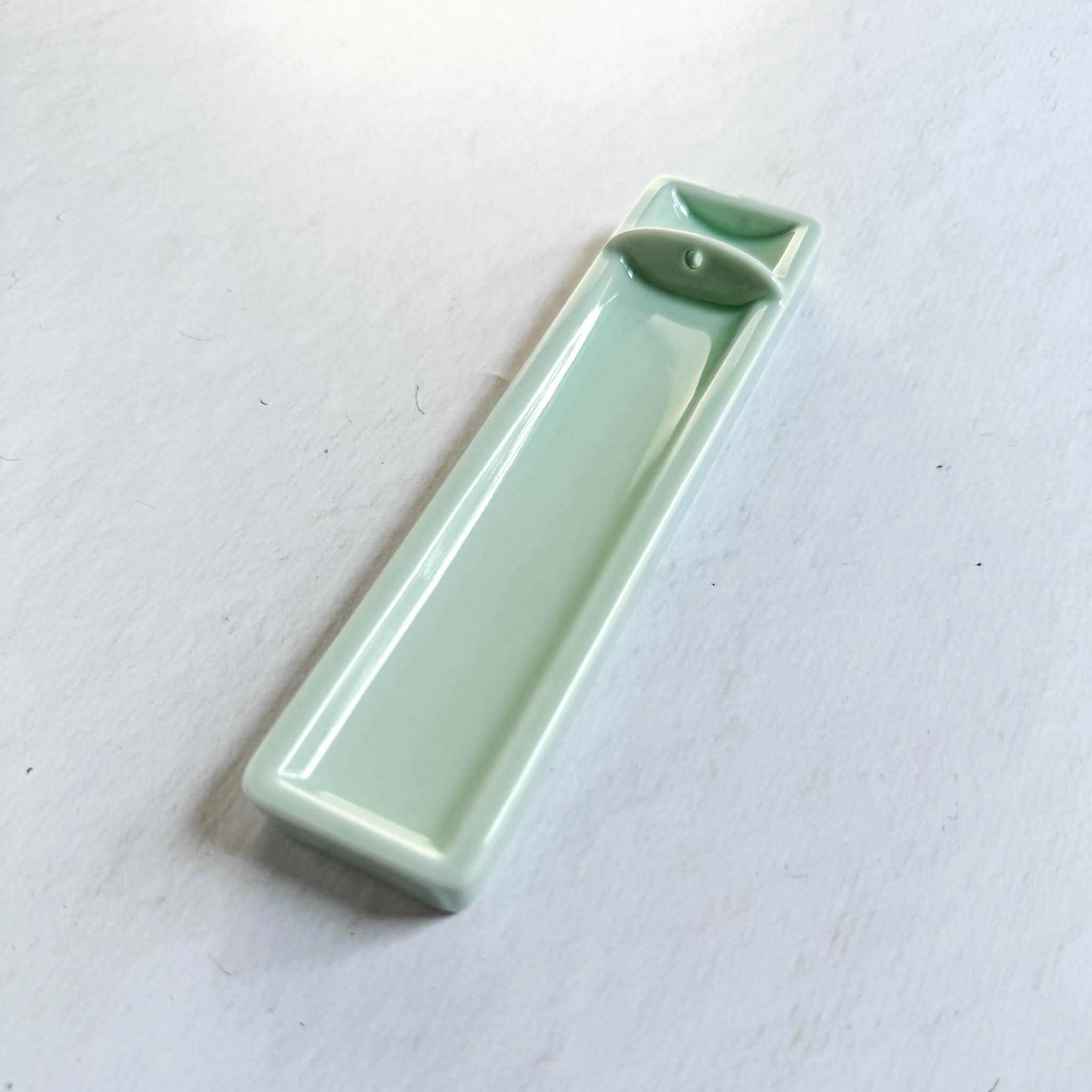Celadon Porcelain Long Incense Holder - Nagamochi Shop