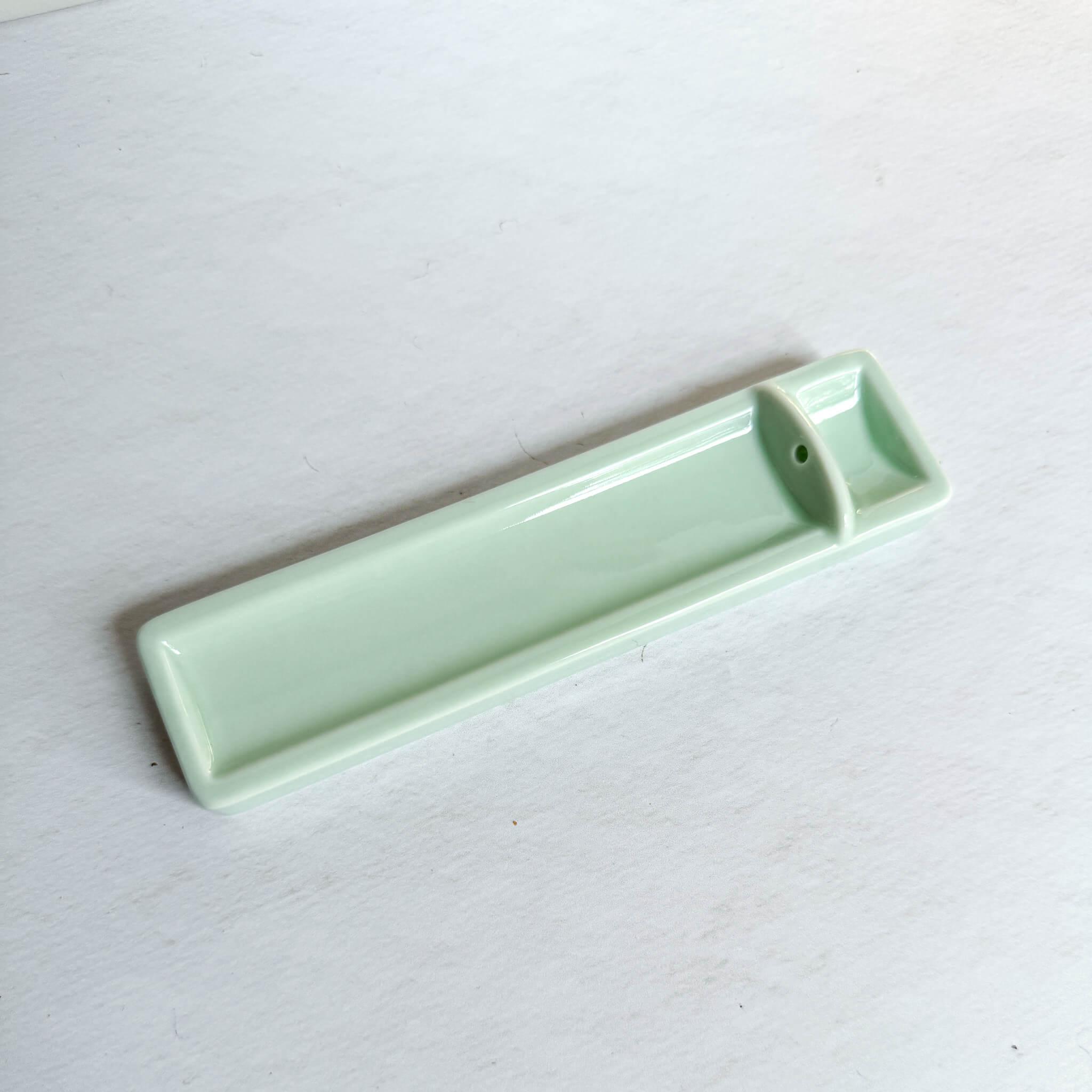 Celadon Porcelain Long Incense Holder - Nagamochi Shop