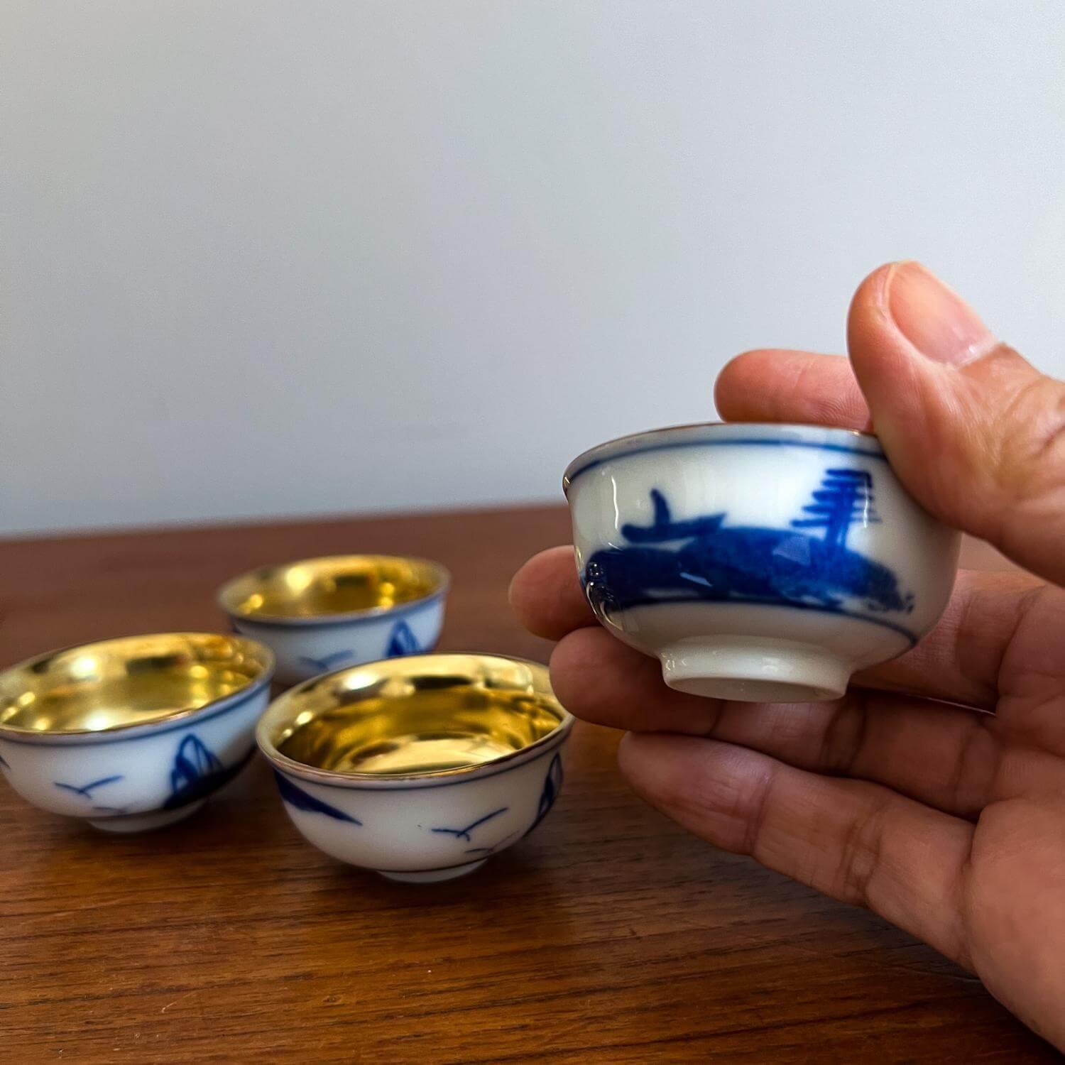 Vintage Kutani Ware Sake Cup - Nagamochi Shop