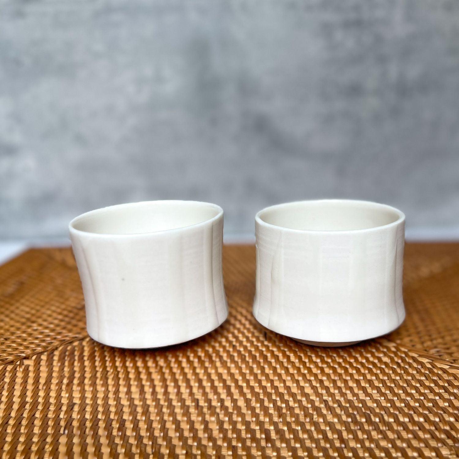 Local Handmade Stackable Tea Cup : Lustrous Streaks - Nagamochi Shop