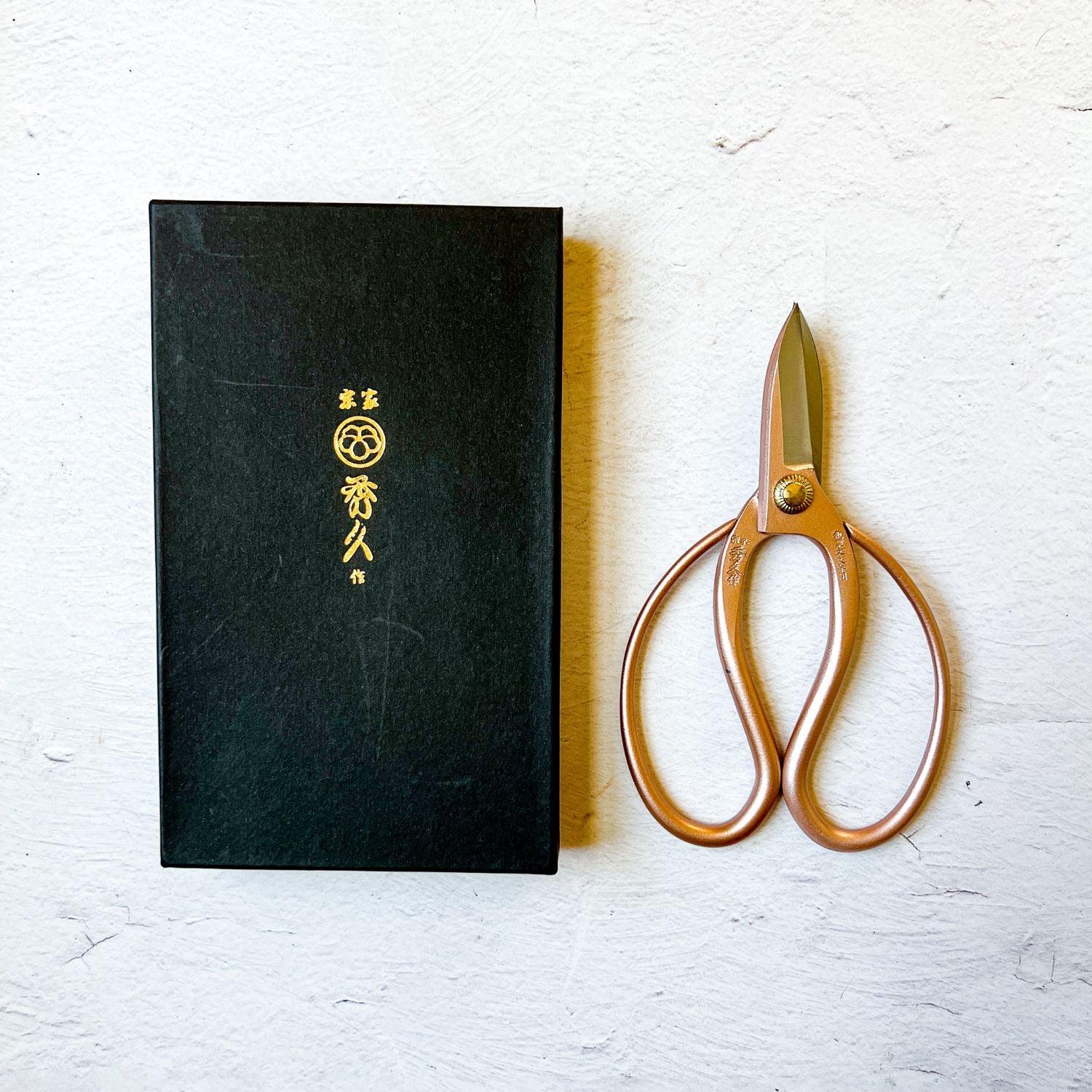 Rose Gold Flower Shears by Toyama Hamono - Nagamochi Shop