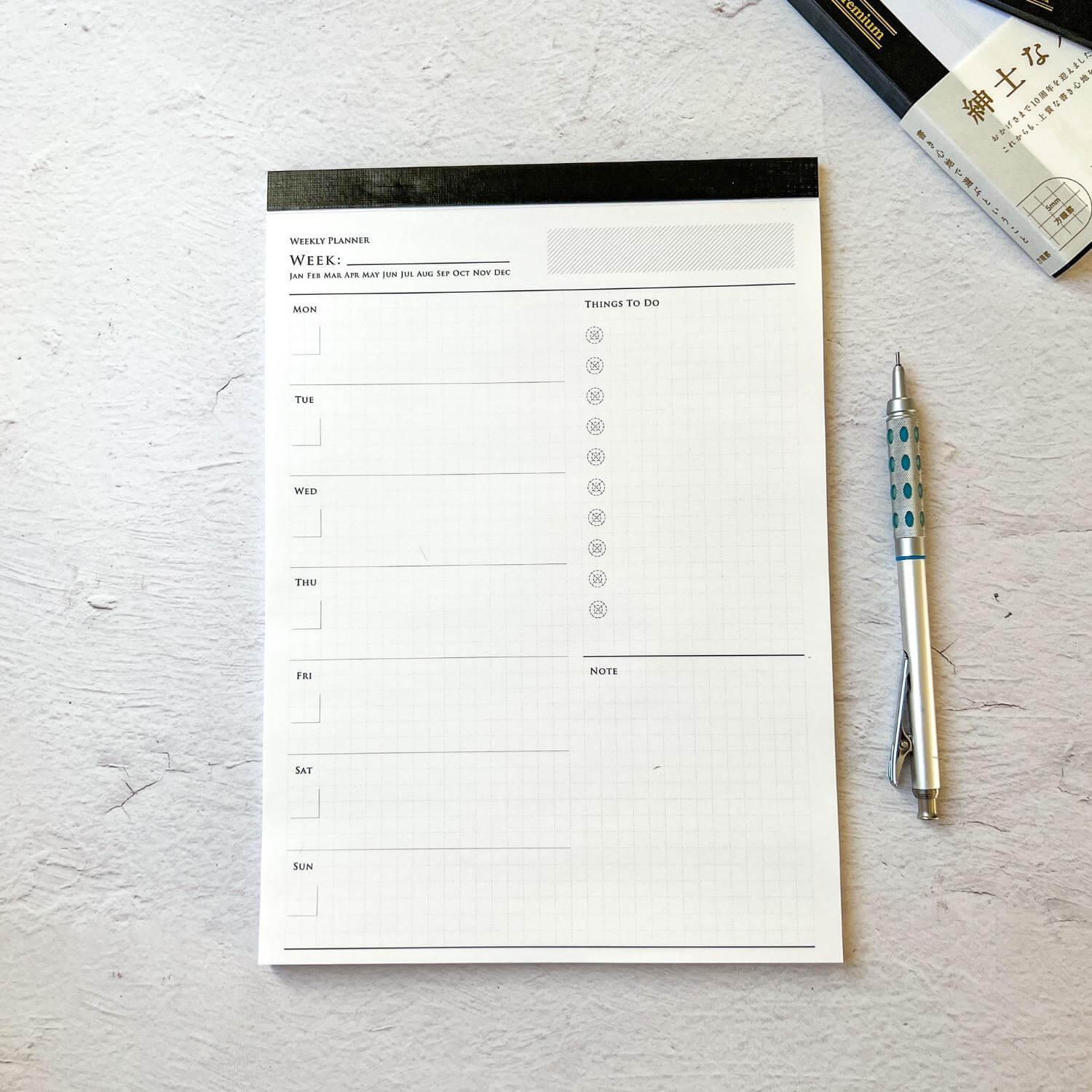 Weekly Planner A5 Notepad - Nagamochi Shop
