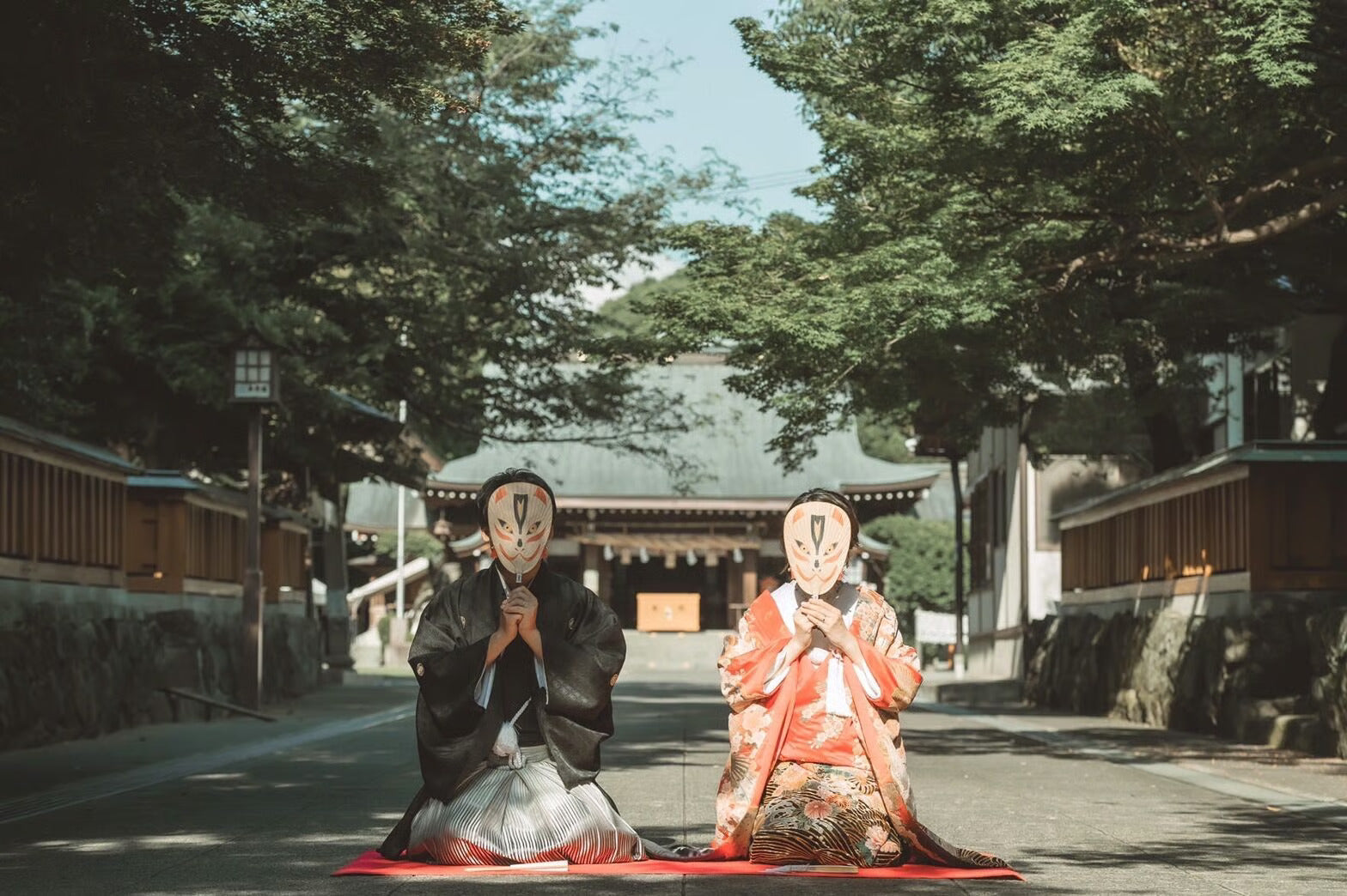 Japanese Shibu Uchiwa Fan "Fox Mask" | Kumamoto, Japan