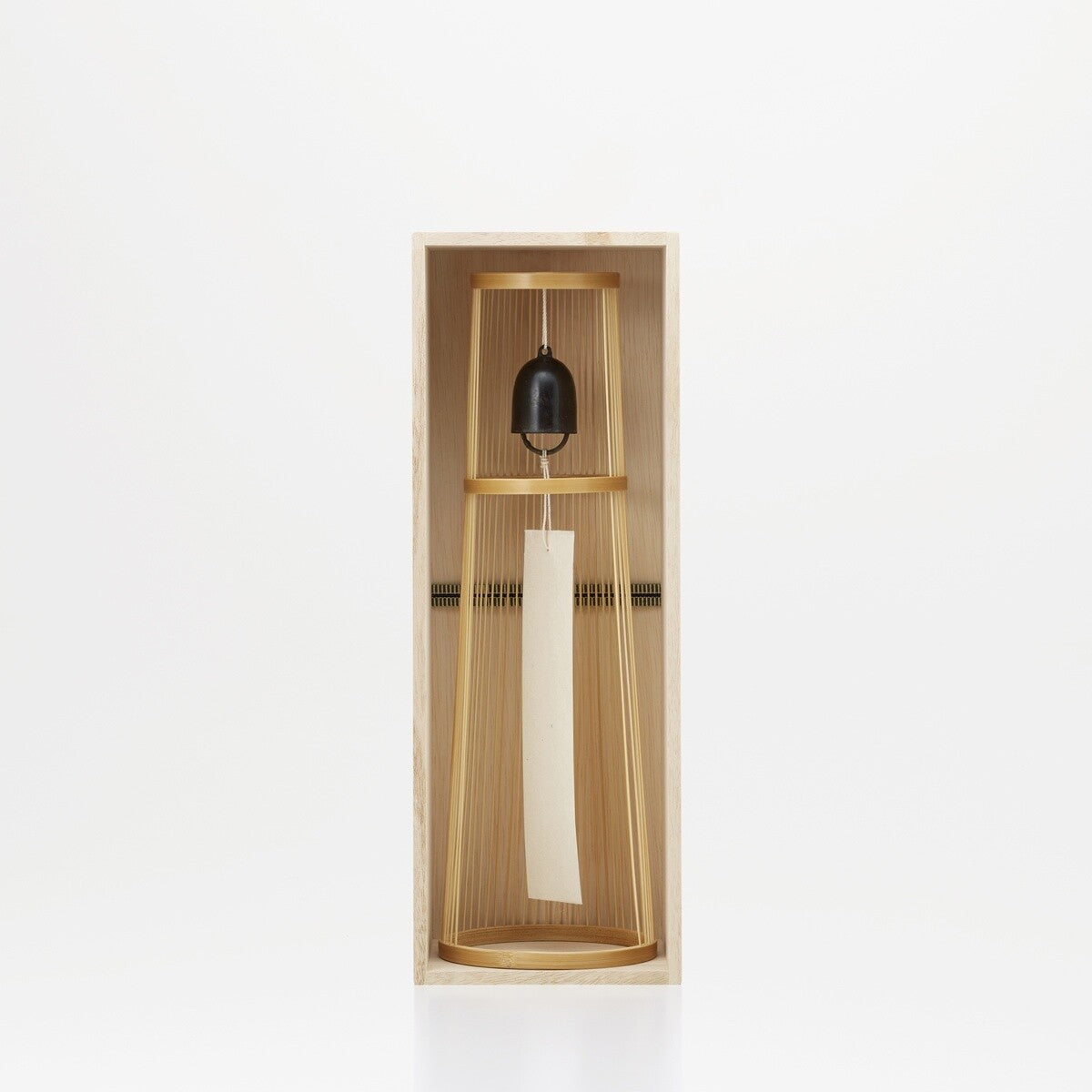 Japanese Brass Furin Wind Chime with Bamboo Stand