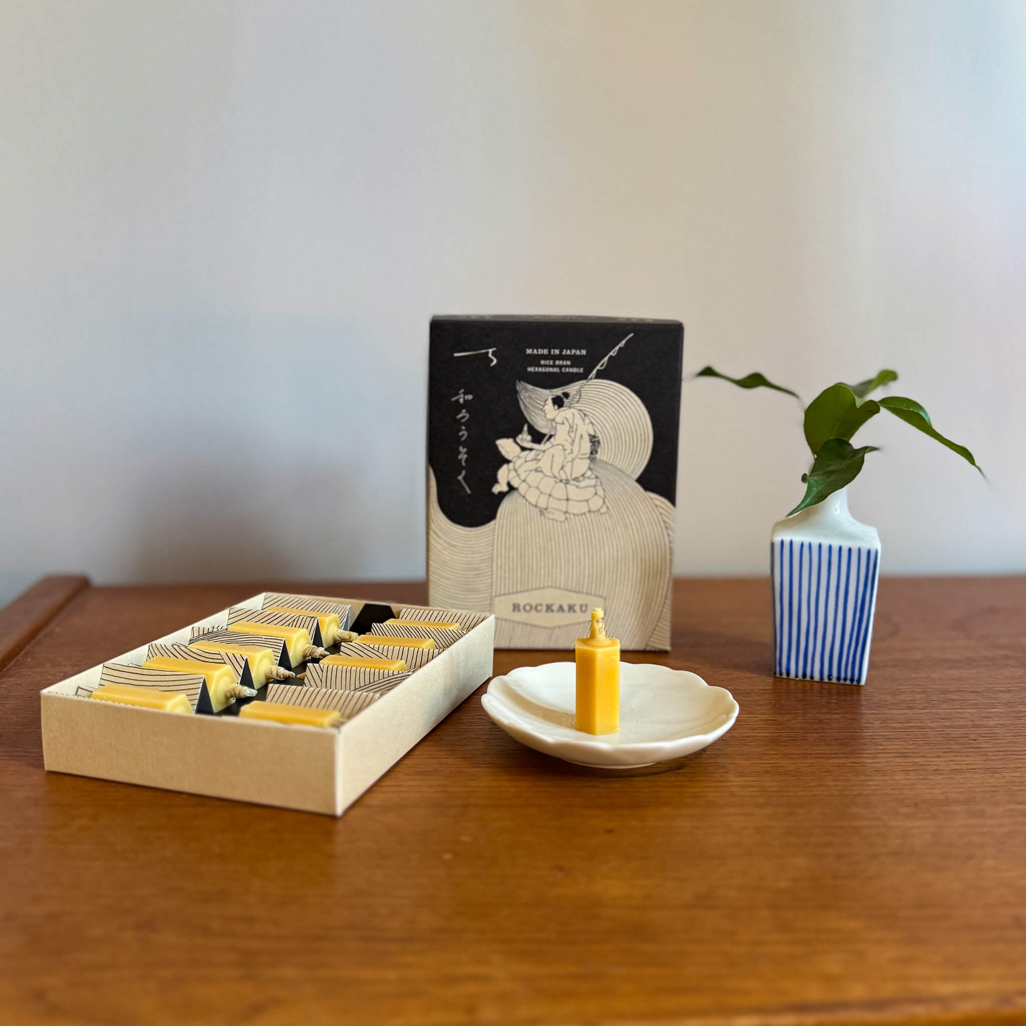 Handmade Tiny Rice Bran Wax Candles ROCKAKU