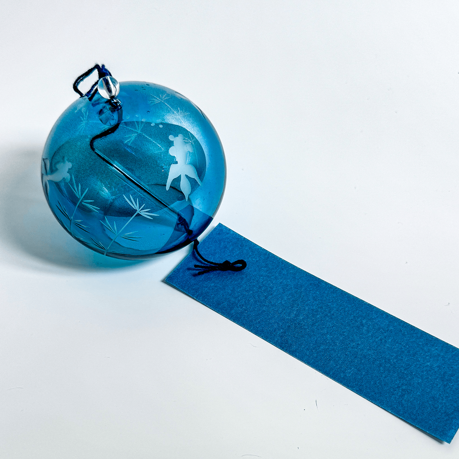 Edo Kiriko Wind Chime in Deep Blue