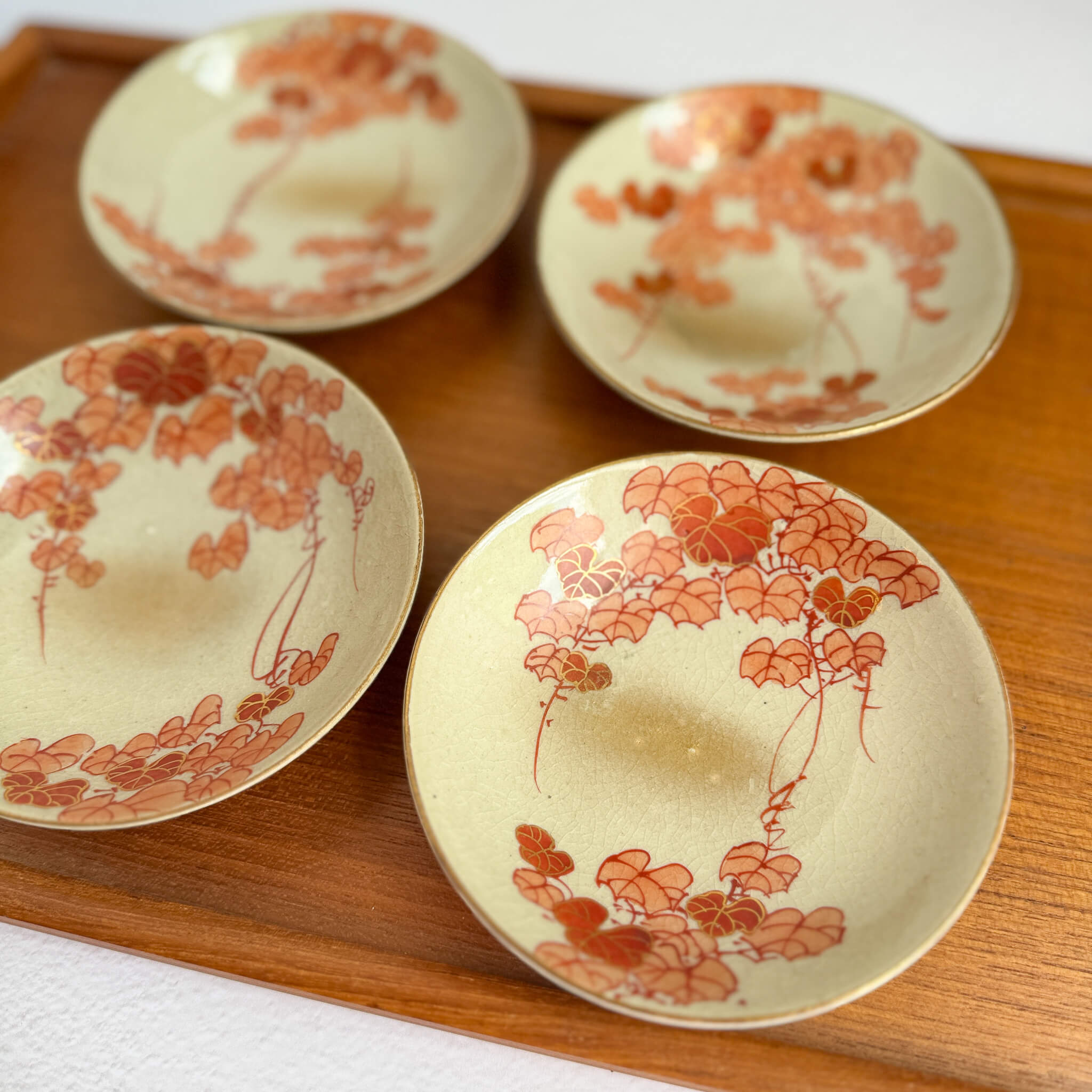 Vintage Kutani Porcelain Autumn Ivy Small Plate