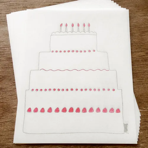 Japanese Paper Letter Set (Mino Washi Letter & Envelope Set) Birthday Cake