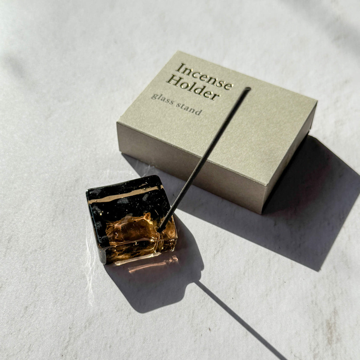 Square Glass Incense Holder