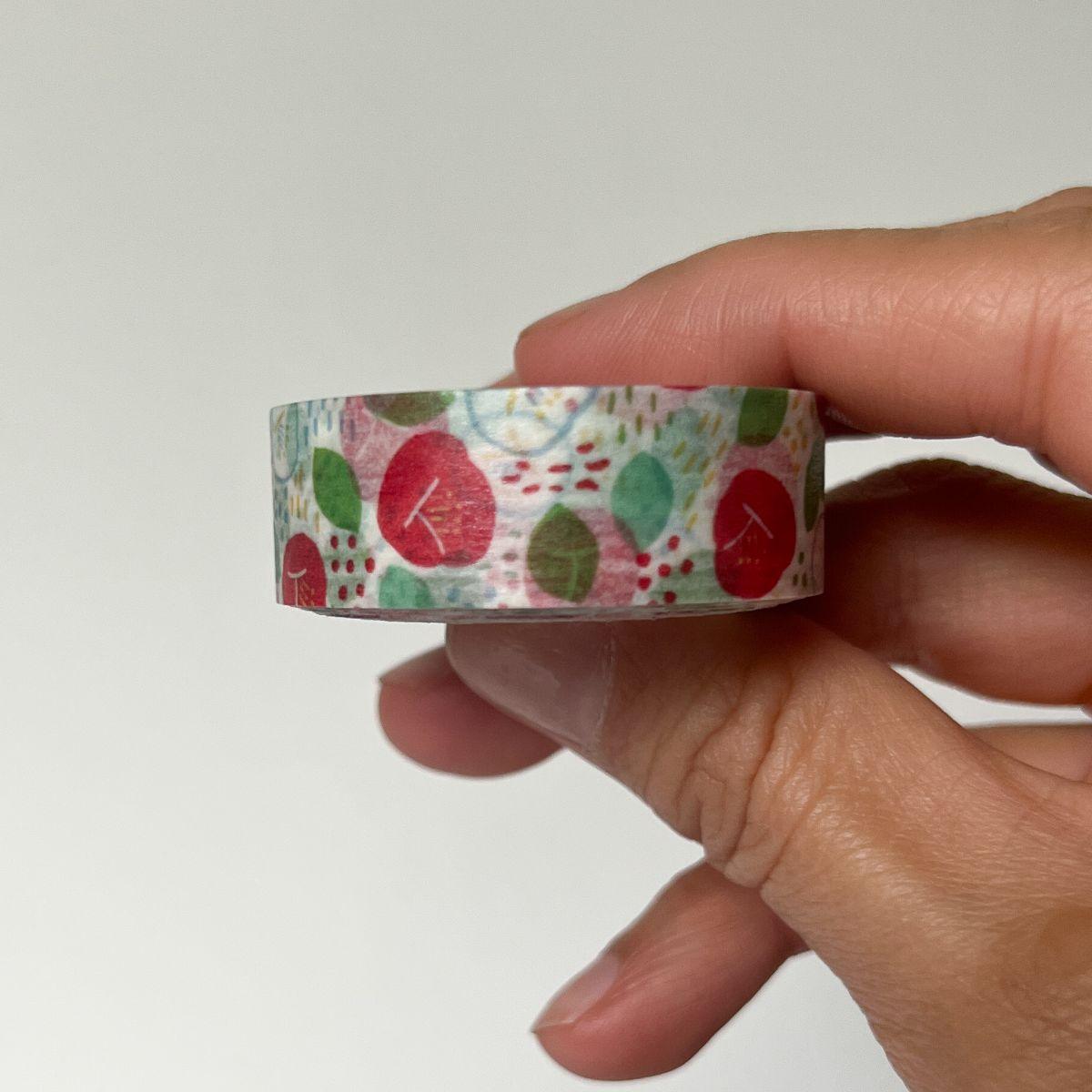 15mm Washi Tape "Taiyaki" "Tsubaki" "Sleeping Cat" - Nagamochi Shop