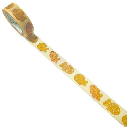 15mm Washi Tape "Taiyaki" "Tsubaki" "Sleeping Cat" - Nagamochi Shop