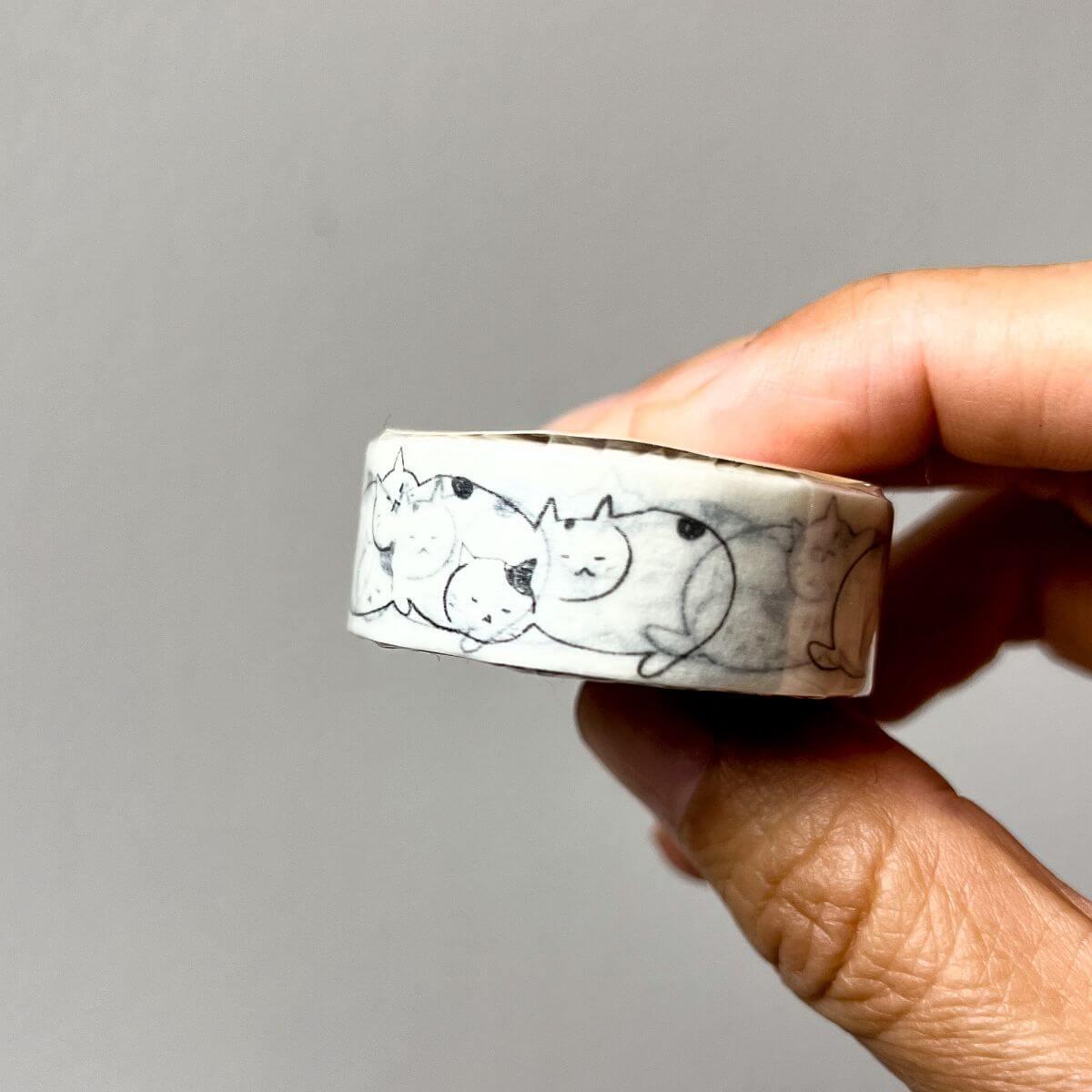 15mm Washi Tape "Taiyaki" "Tsubaki" "Sleeping Cat" - Nagamochi Shop
