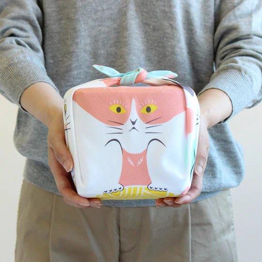 4 Cat Face Furoshiki 48x48cm - Nagamochi Shop