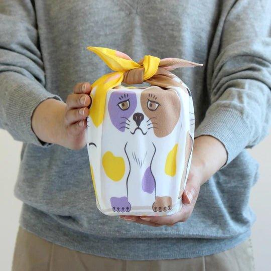 4 Dog Face Furoshiki 48x48cm - Nagamochi Shop