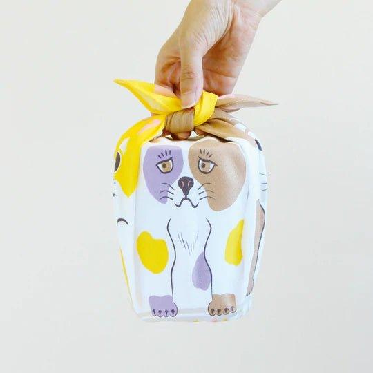 4 Dog Face Furoshiki 48x48cm - Nagamochi Shop