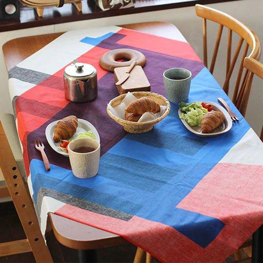 Art Furoshiki 100x100cm (Stripe Horse Blue & Red) - Nagamochi Shop