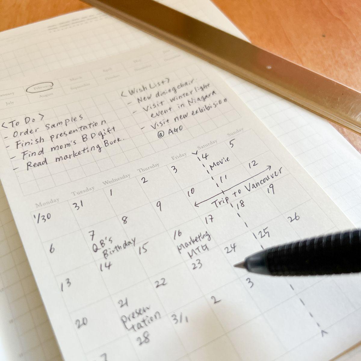 Blank Monthly Calendar Removable Sticker | Stalogy - Nagamochi Shop