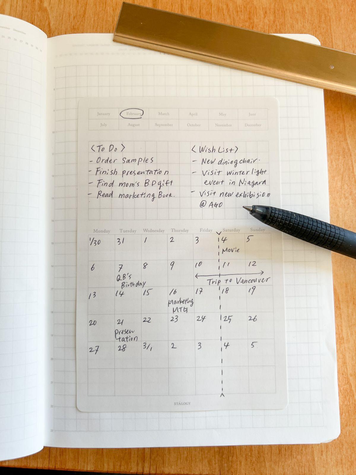 Blank Monthly Calendar Removable Sticker | Stalogy - Nagamochi Shop