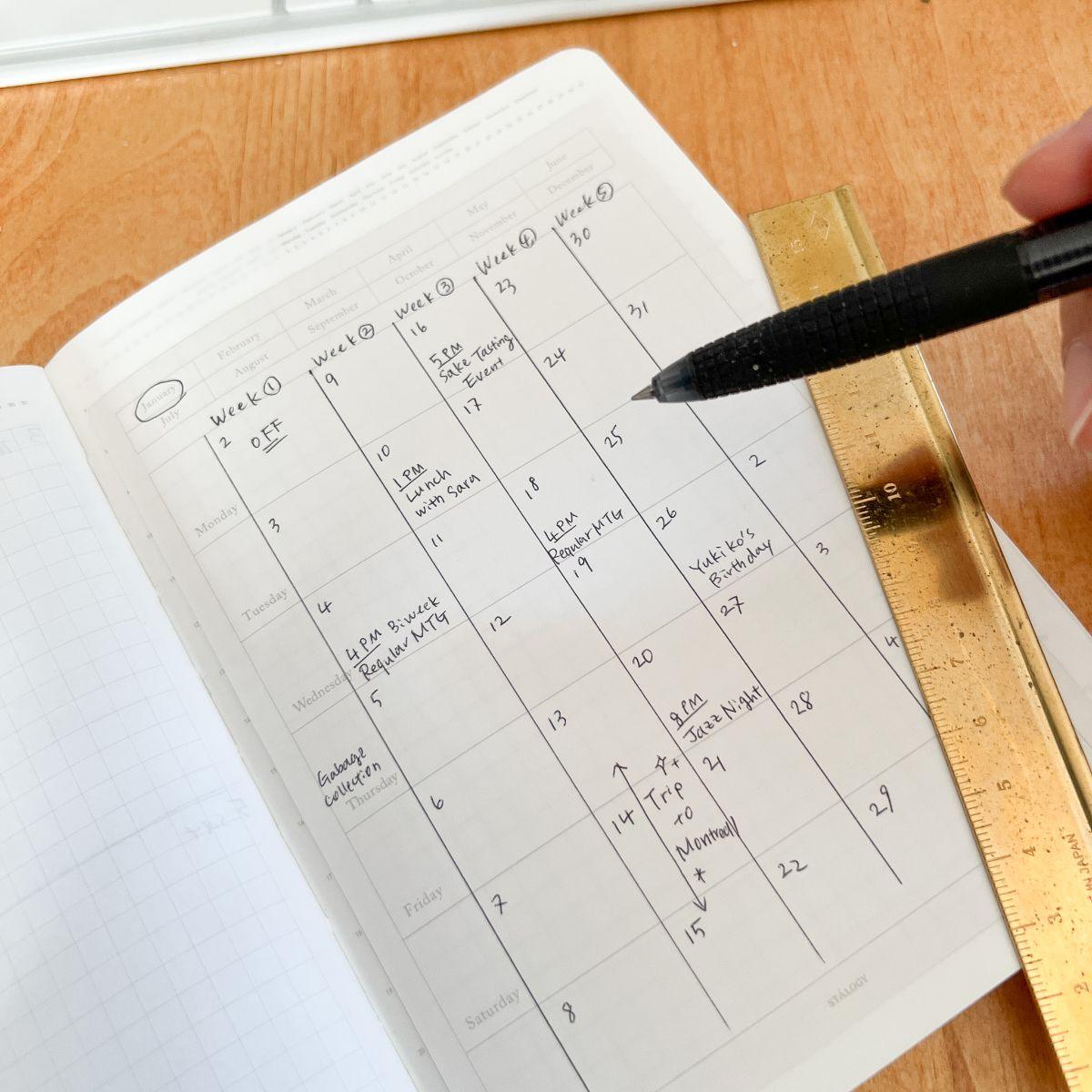 Blank Weekly Calendar Removable Sticker - Nagamochi Shop