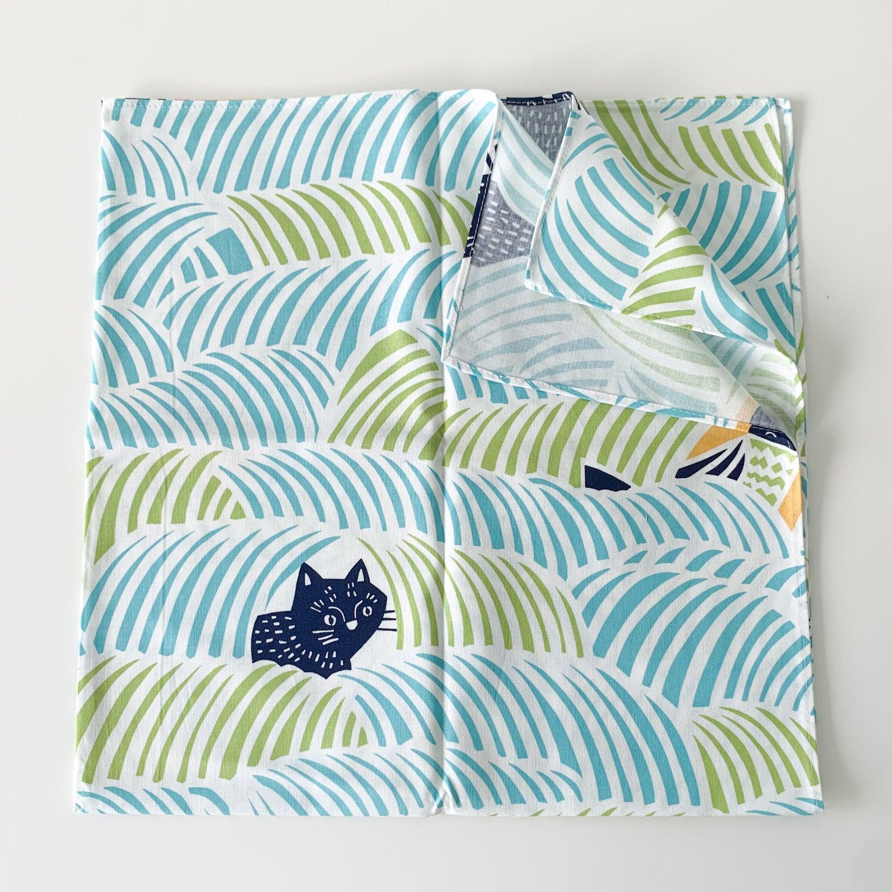 Cats & Birds Furoshiki 70 x 70cm - Nagamochi Shop