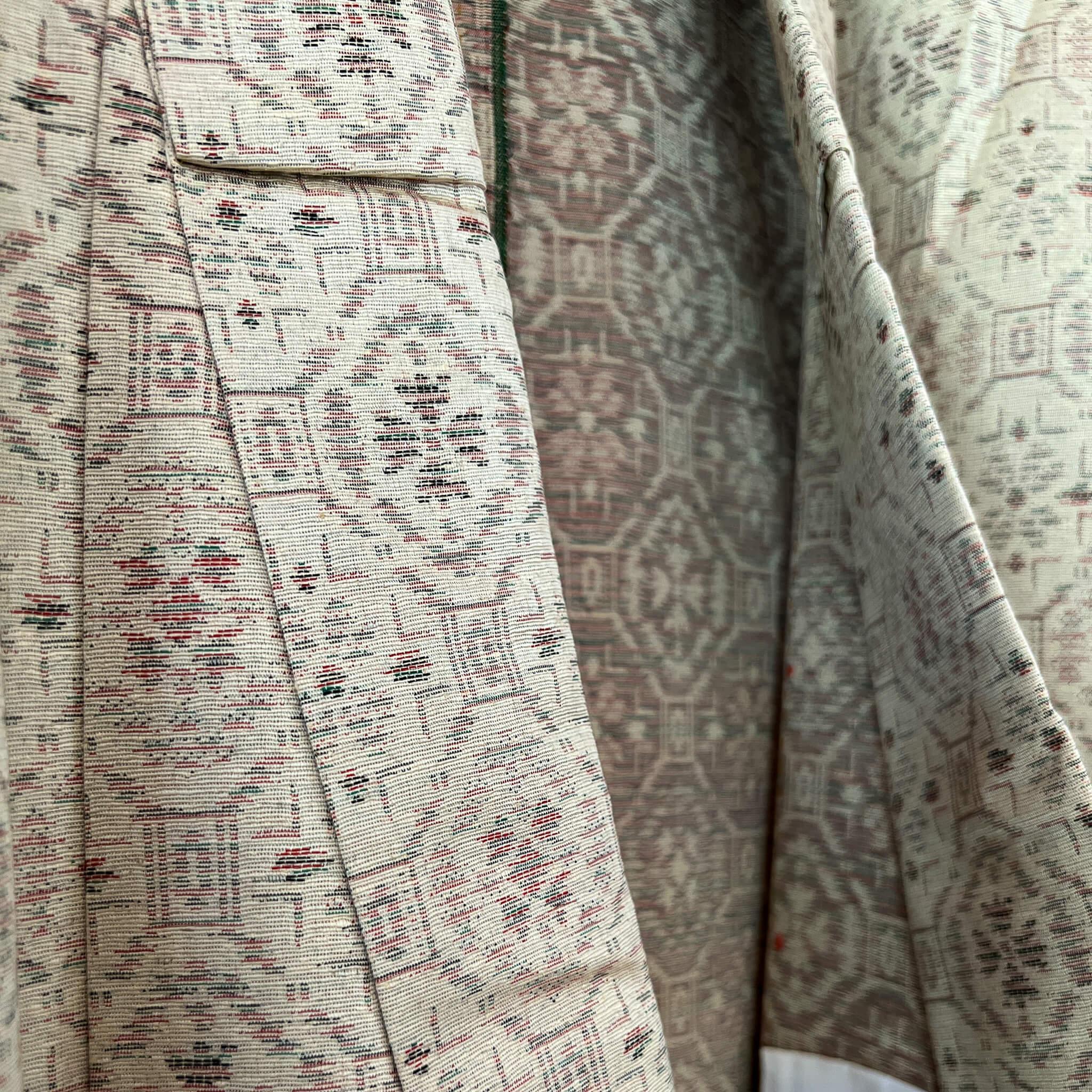 Cream & Gradient Yellow Vintage Tsumugi Kimono - Nagamochi Shop