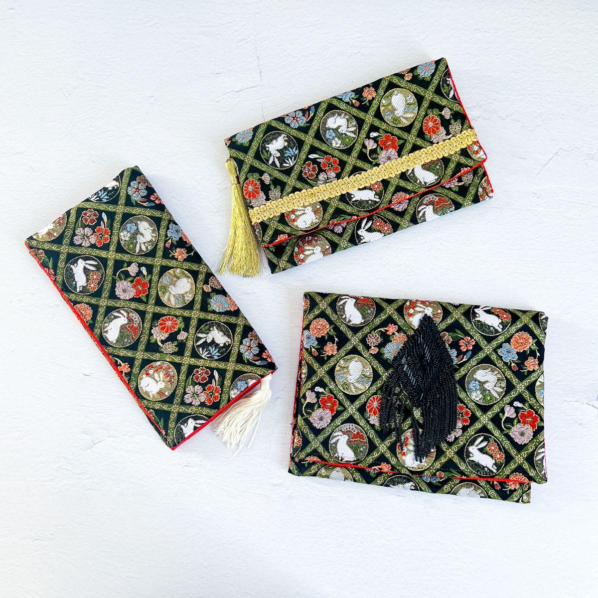 Handmade Kimono Clutch Pouch bag - Nagamochi Shop