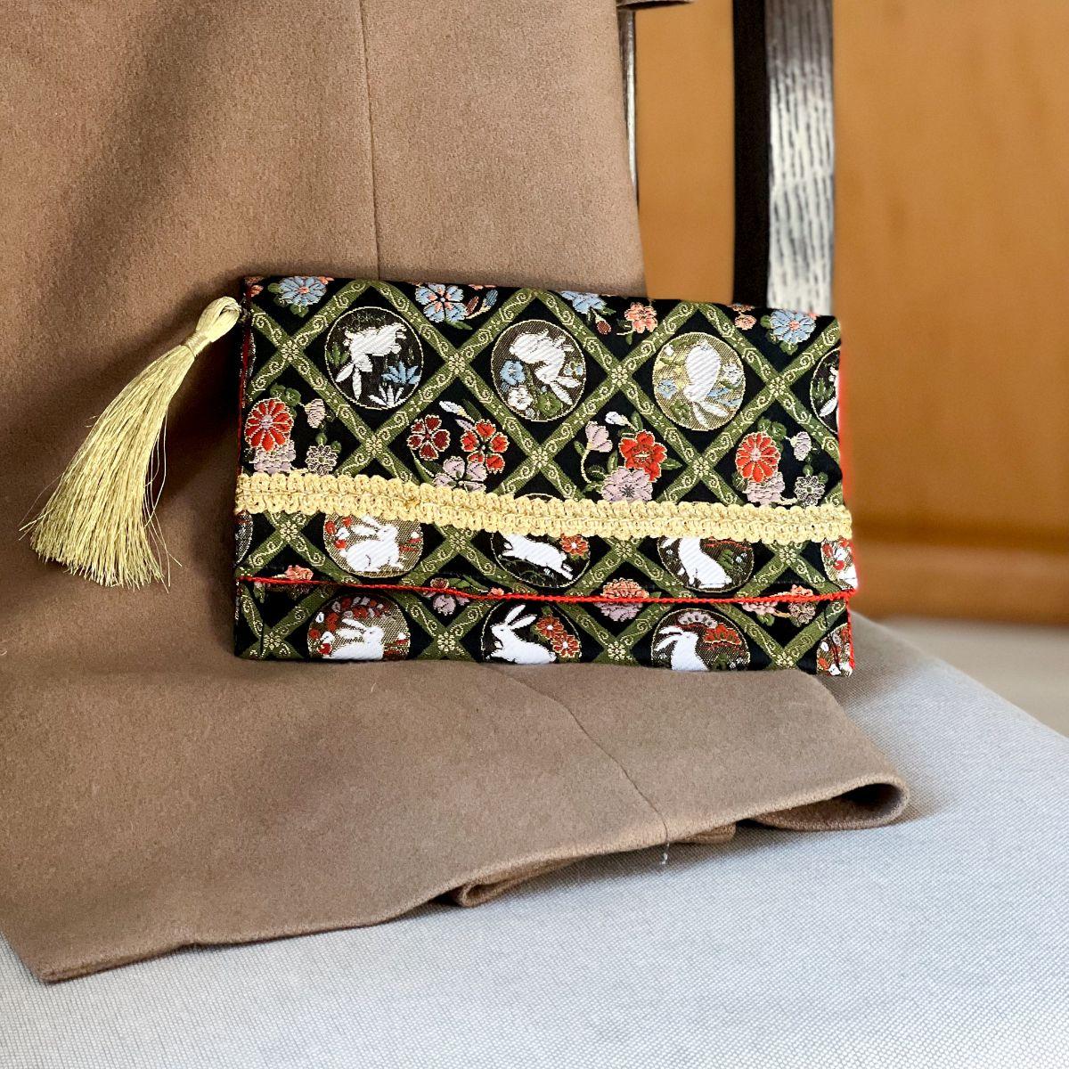 Handmade Kimono Clutch Pouch bag - Nagamochi Shop