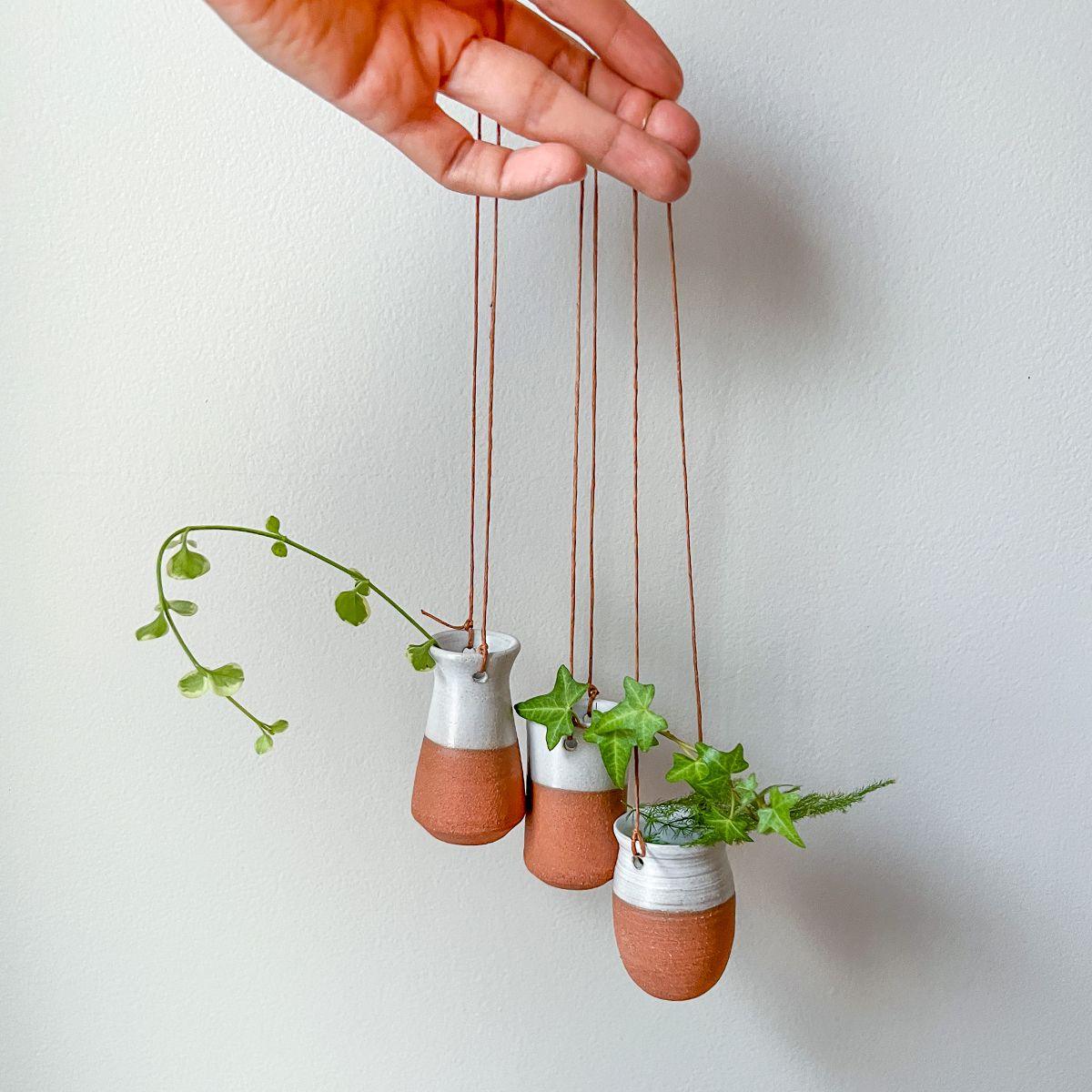 Handmade Tiny Hanging Flower Bud Vase - Nagamochi Shop