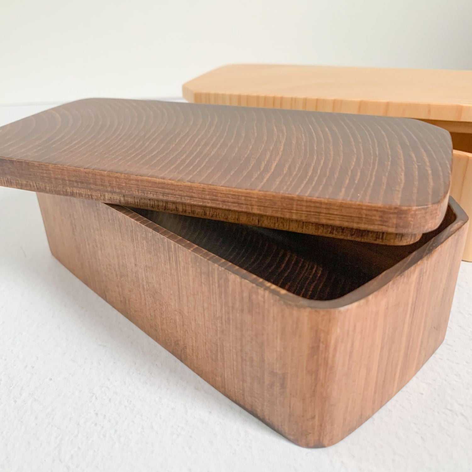 Hollowed Out Hinoki Wood Bento Box - Nagamochi Shop
