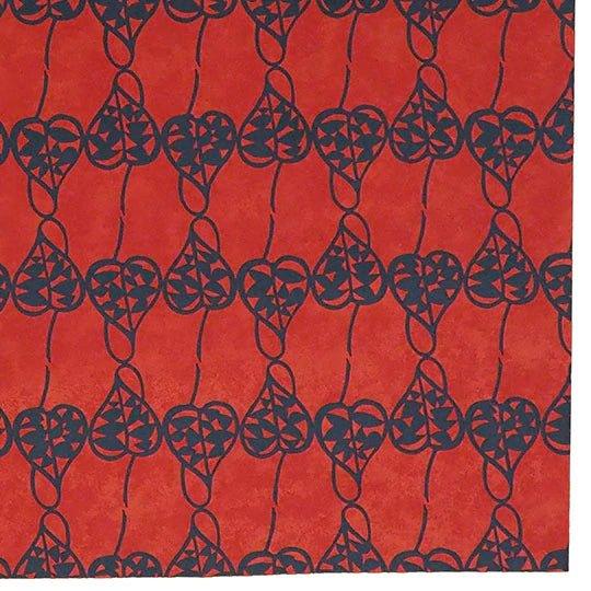 Isa Monyo Water-Repellent | Heart Vine Vermilion 70x70cm - Nagamochi Shop