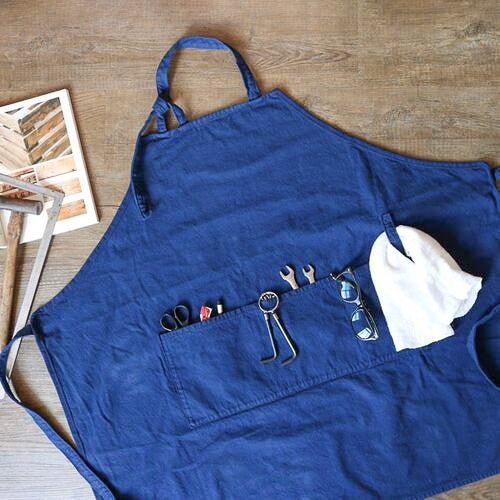 Japanese Indigo Dyeing Apron made in Kurashiki - Nagamochi Shop