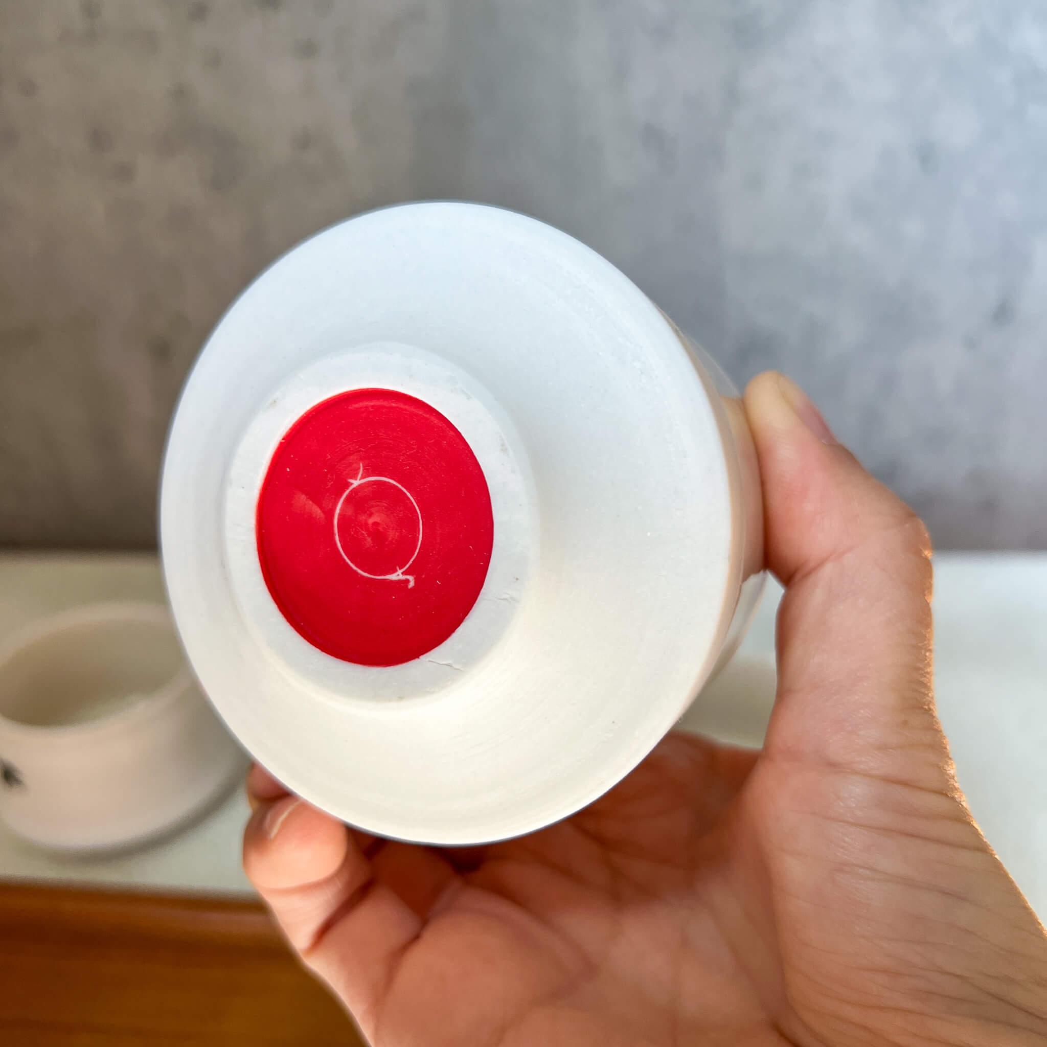 Local Handmade Stackable Tea Cup : Raven and Silk Tree Flower - Nagamochi Shop