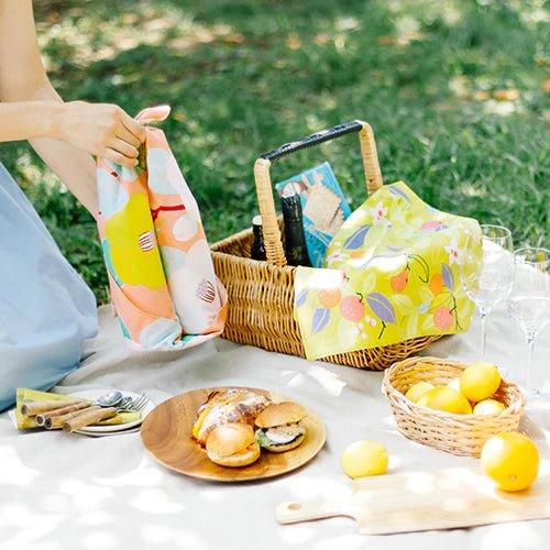 Organic Cotton Furoshiki (Camellia Salmon Pink) 70cm, 100cm - Nagamochi Shop