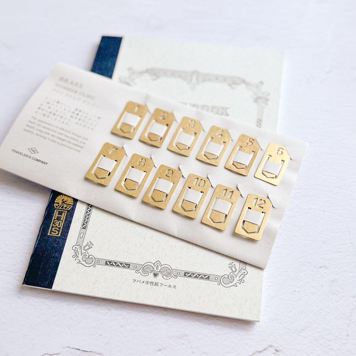 Solid Brass Number Paper Clip - Nagamochi Shop