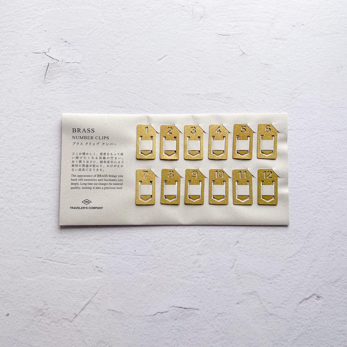 Solid Brass Number Paper Clip - Nagamochi Shop