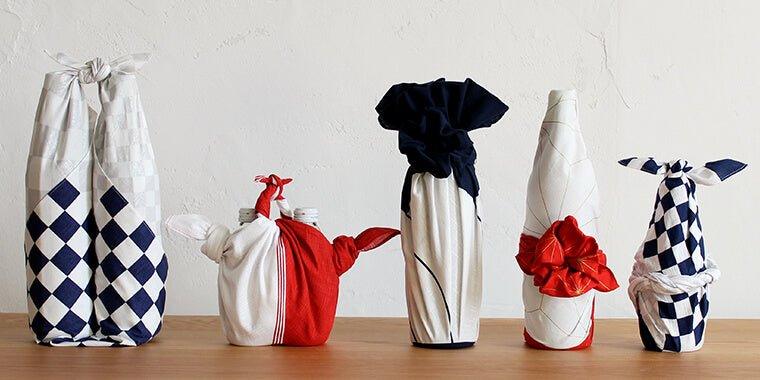 Traditional Furoshiki (Diagonal Bicolour Red) 70x70cm - Nagamochi Shop