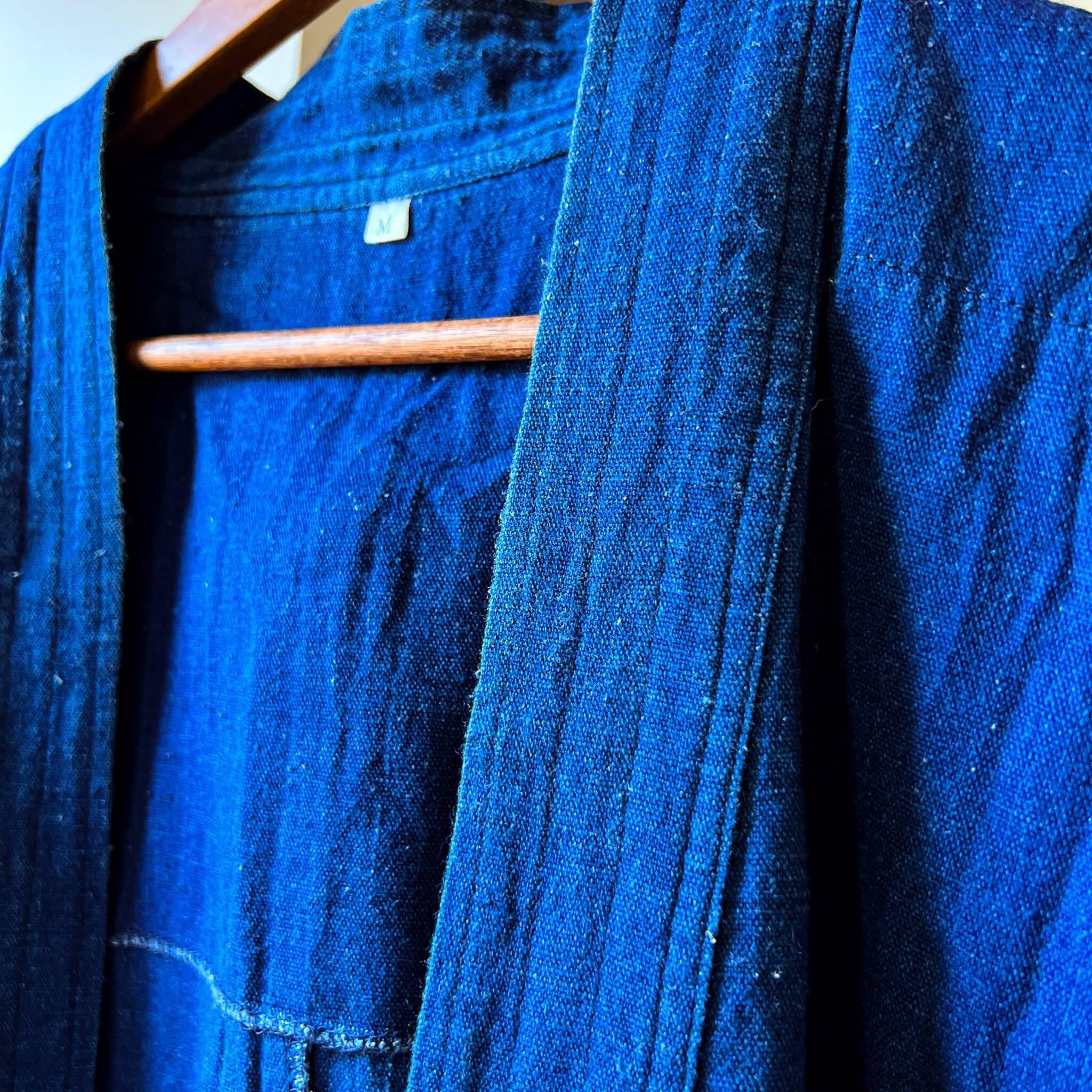 Used Indigo Dyed Cotton Samue Jacket - Nagamochi Shop