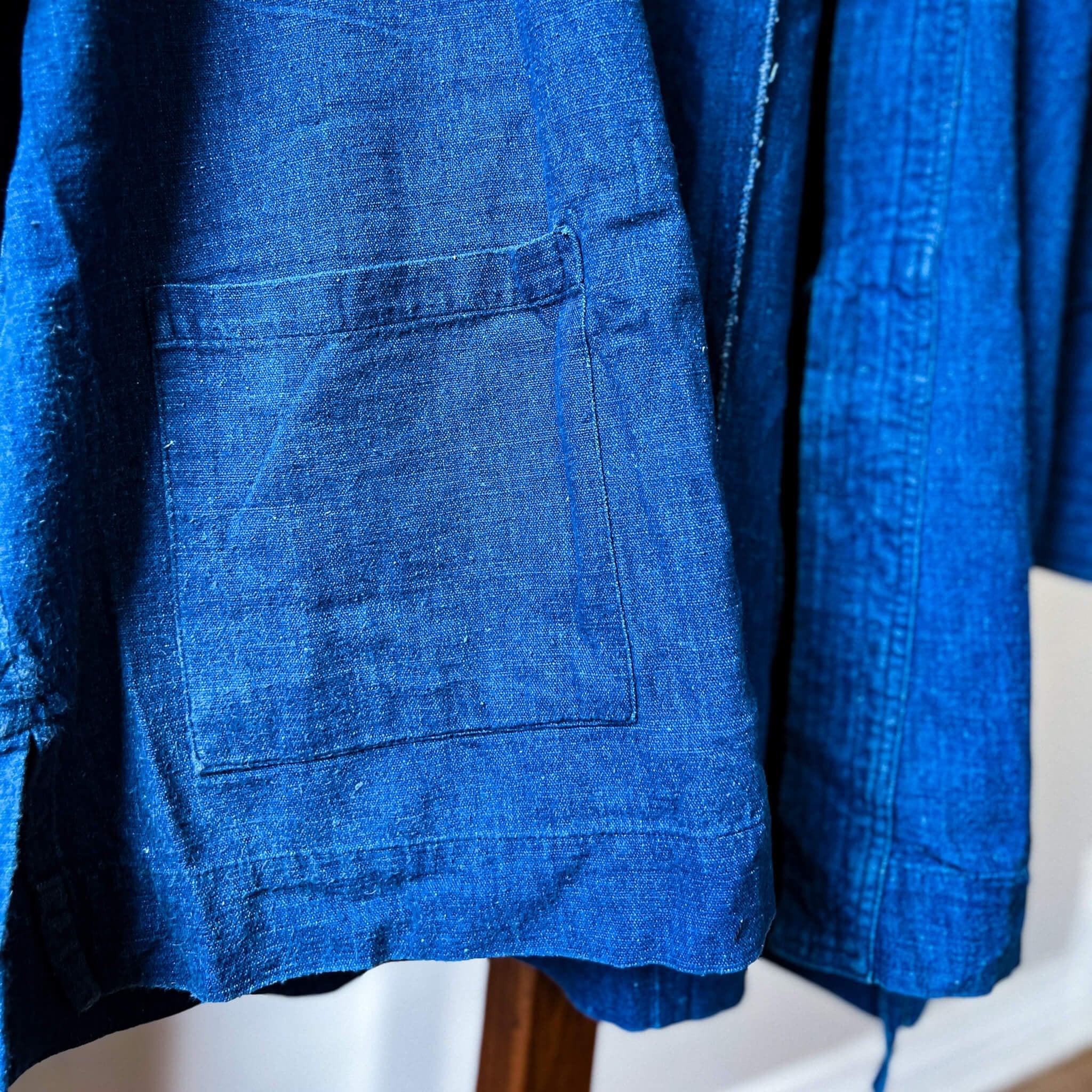 Used Indigo Dyed Cotton Samue Jacket - Nagamochi Shop