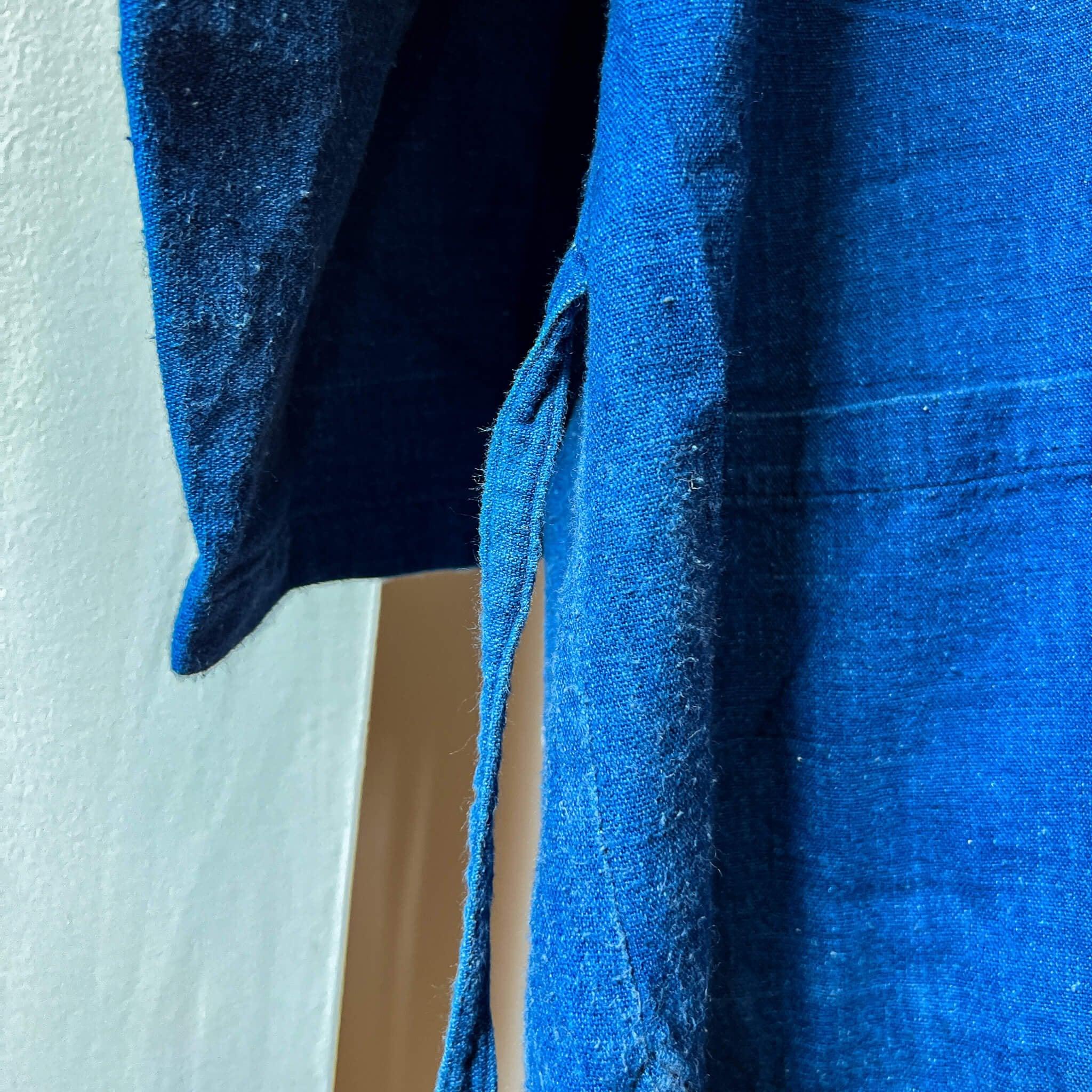 Used Indigo Dyed Cotton Samue Jacket - Nagamochi Shop