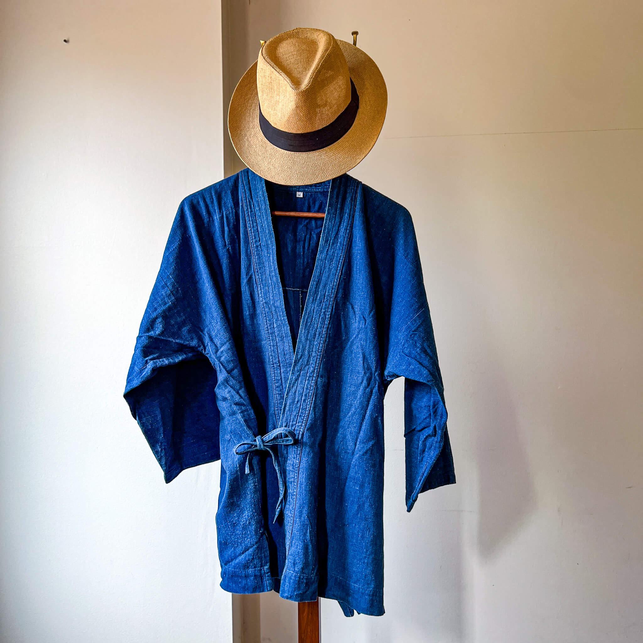 Used Indigo Dyed Cotton Samue Jacket - Nagamochi Shop
