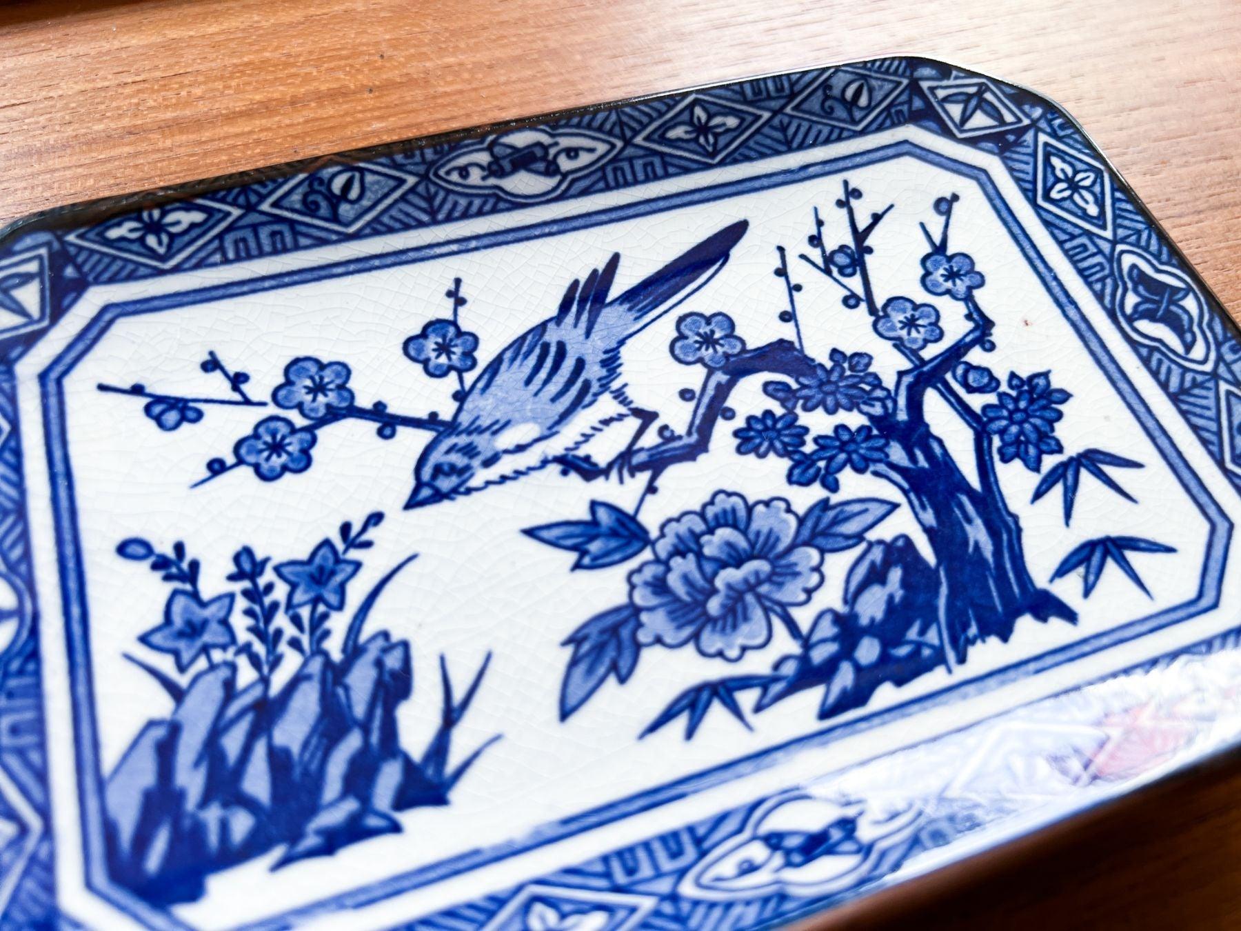 Vintage Arita Porcelain Square Plates Set - Nagamochi Shop