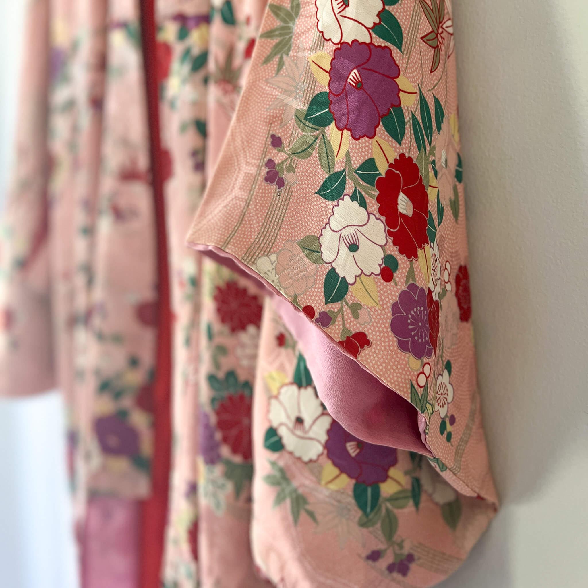 Vintage Autumn Floral Kimono - Nagamochi Shop